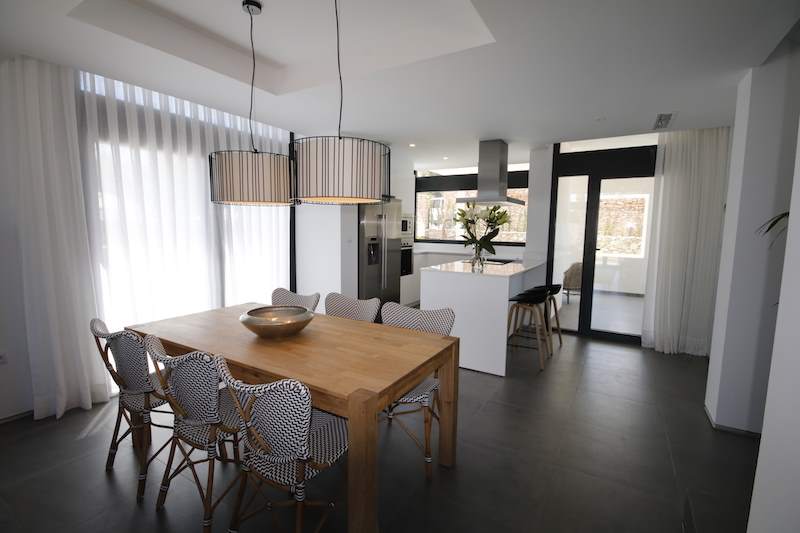 Dining area las acacias new build villas la manga club