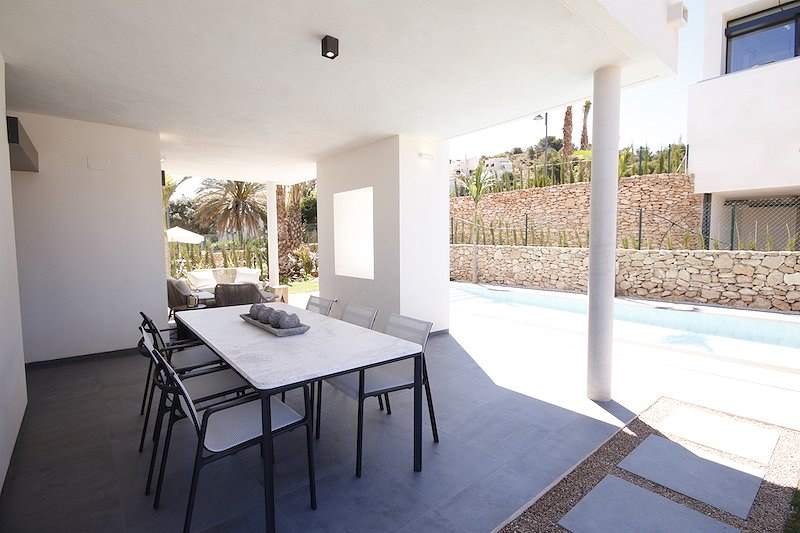 outdoor terrace and pool las acacias villa la manga club spain
