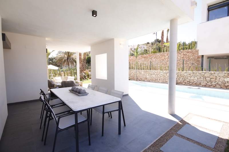 Outdoor terrace and pool las acacias villa la manga club spain