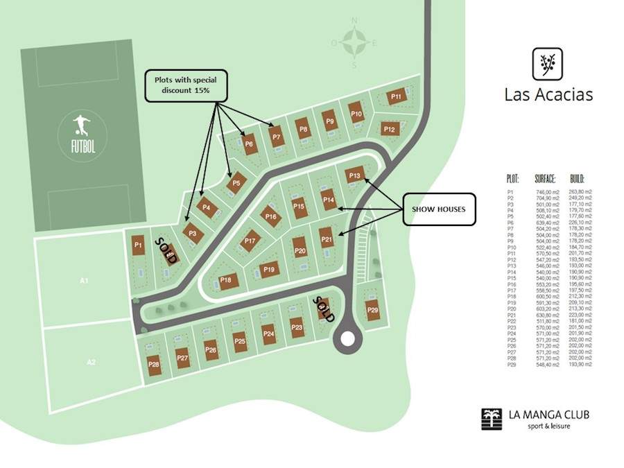 Plots masterplan las acacias villas properties at la manga club Plots masterplan las acacias villas properties at la manga club